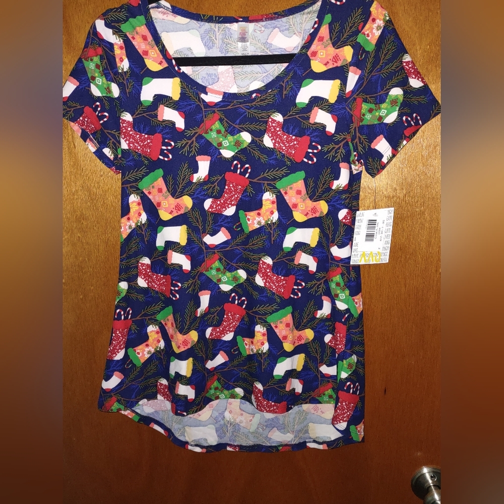 LuLaRoe Christmas Stockings Classic-T Size XXS NWT - Picture 2 of 7